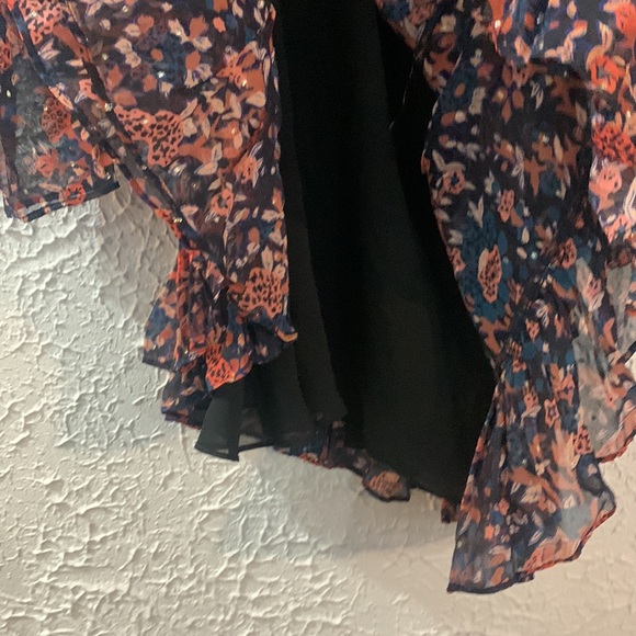 Ulla Johnson Cecily Cosmos Mini Dress Silk Blend Long Puff Sleeve Ruffle Floral - Picture 12 of 16